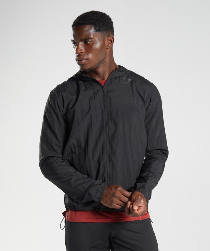 Mænd Gymshark sport vindjakke N4ZDDN831 sort