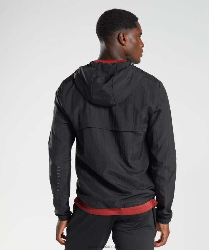Mænd Gymshark sport vindjakke N4ZDDN831 sort
