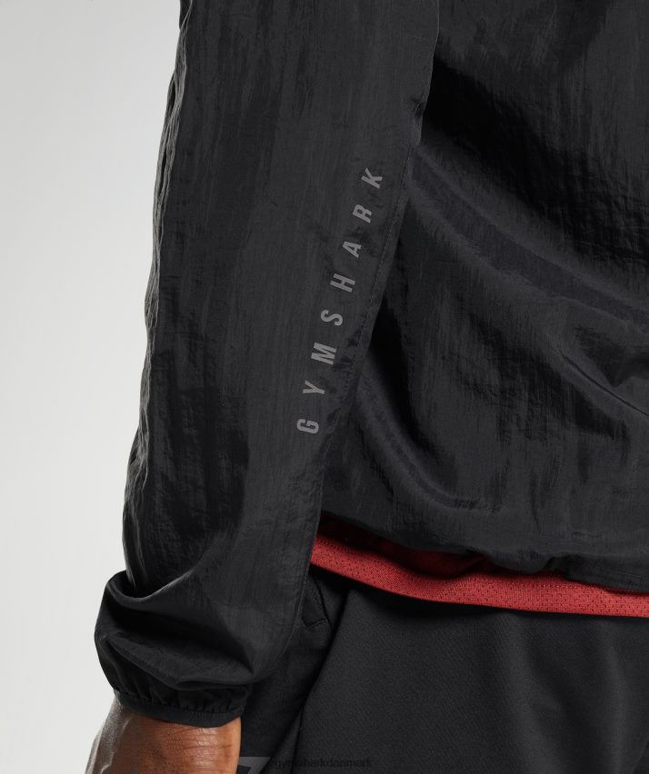 Mænd Gymshark sport vindjakke N4ZDDN831 sort