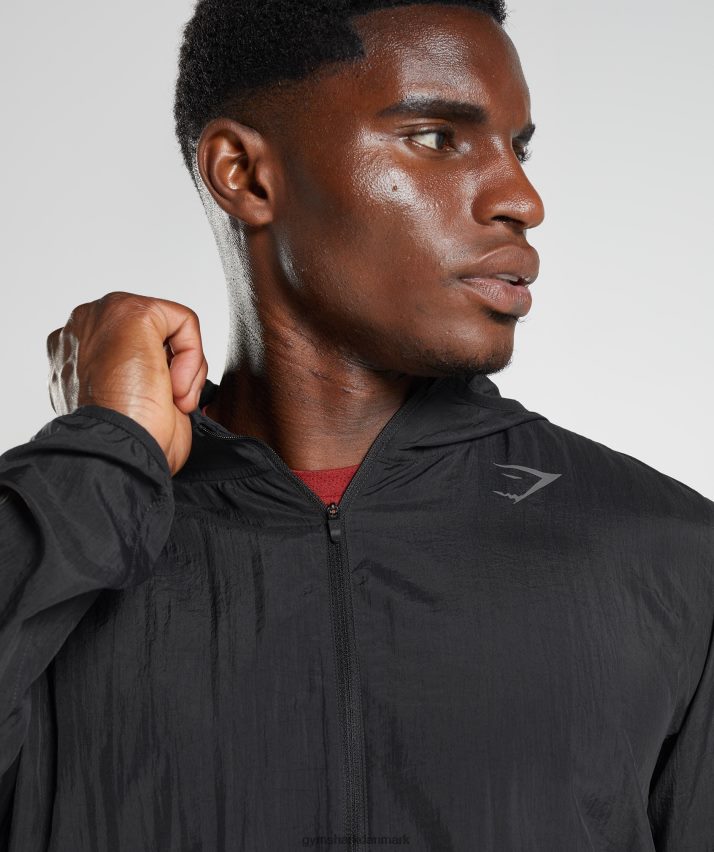 Mænd Gymshark sport vindjakke N4ZDDN831 sort