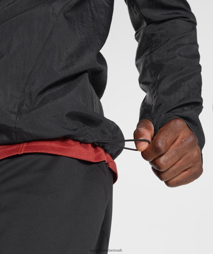Mænd Gymshark sport vindjakke N4ZDDN831 sort