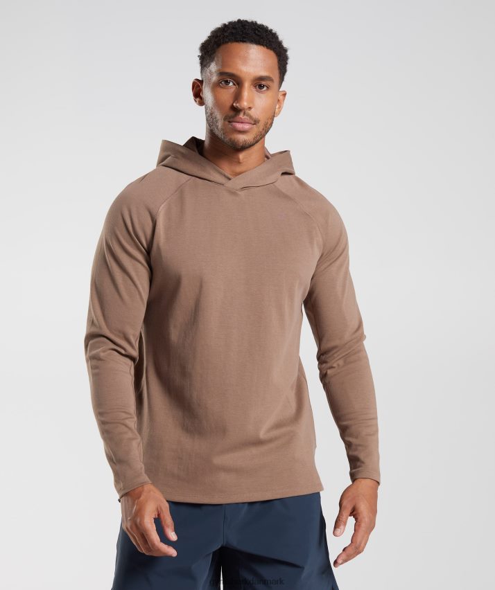 Mænd Gymshark studie hættetrøje N4ZDDN846 sjæl brun