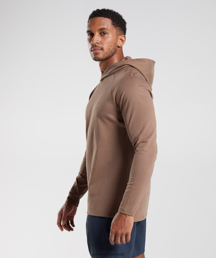 Mænd Gymshark studie hættetrøje N4ZDDN846 sjæl brun