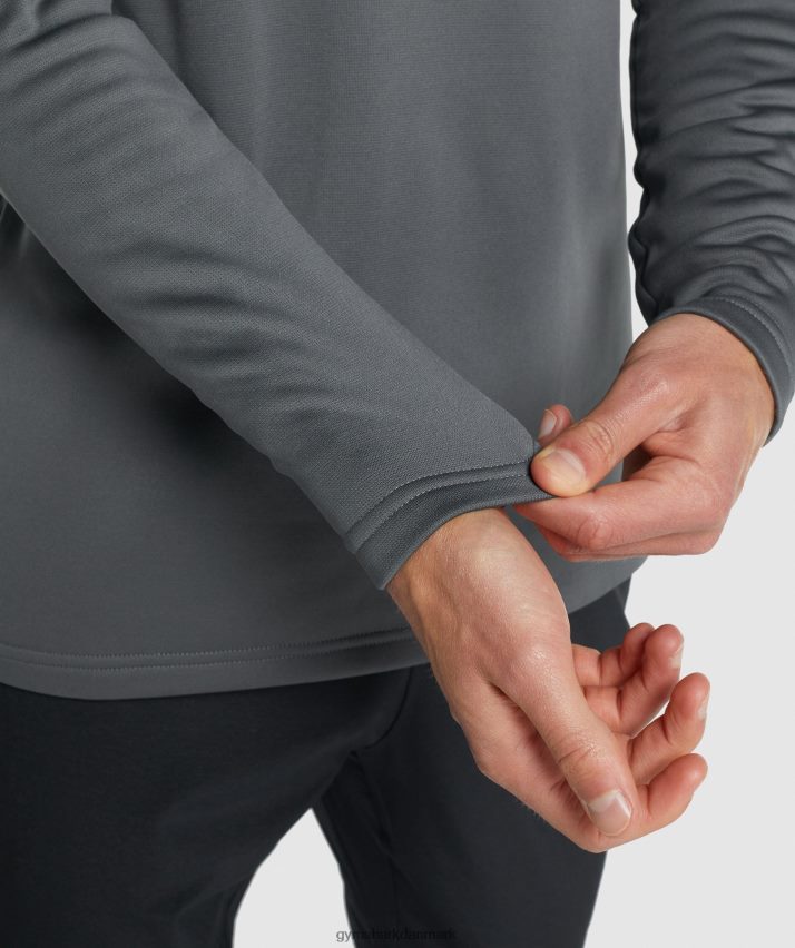 Mænd Gymshark sweatshirt med ankomstbesætning N4ZDDN870 trækul