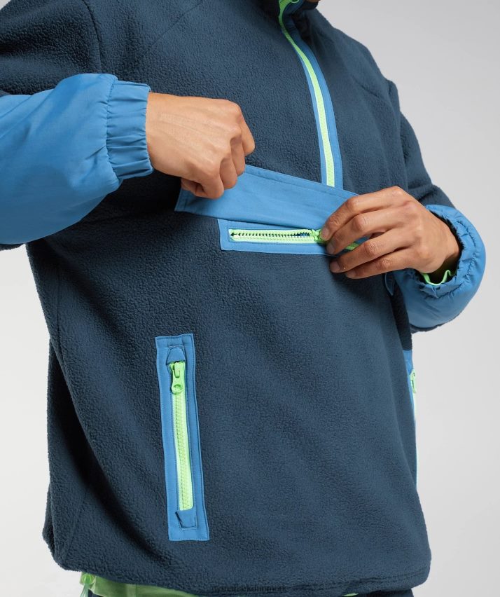 Mænd Gymshark vibes fleece 1/4 lynlås N4ZDDN809 marineblå/søen blå