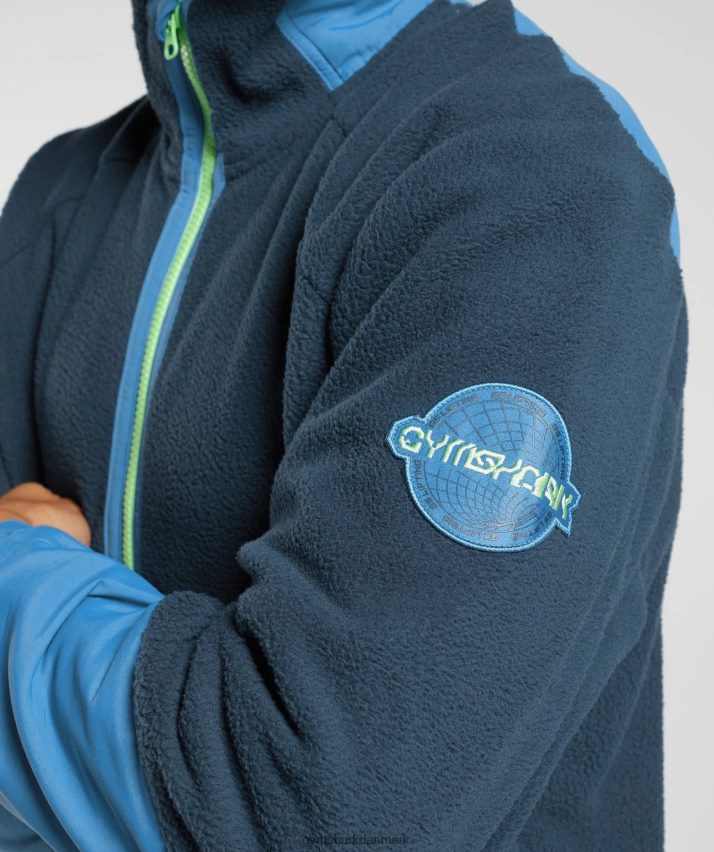 Mænd Gymshark vibes fleece 1/4 lynlås N4ZDDN809 marineblå/søen blå