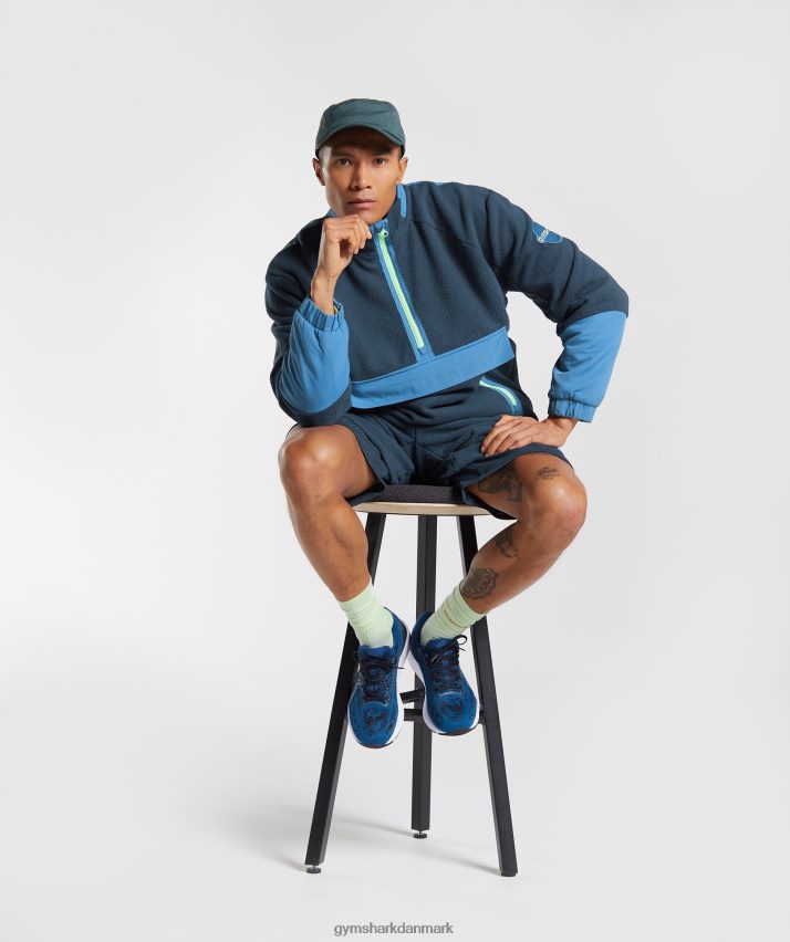 Mænd Gymshark vibes fleece 1/4 lynlås N4ZDDN809 marineblå/søen blå