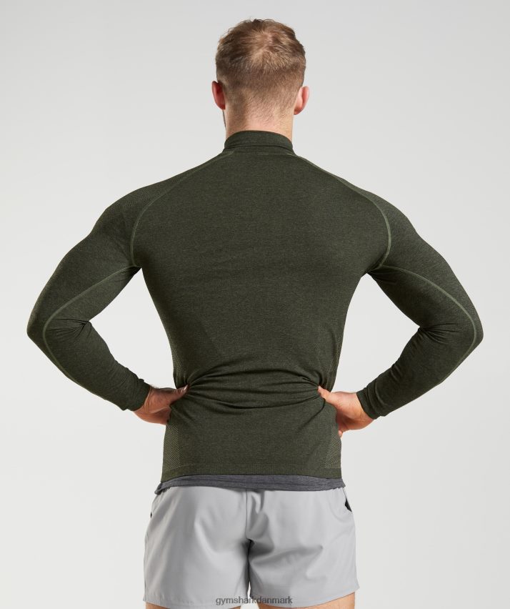 Mænd Gymshark vital 1/4 lynlås N4ZDDN811 kerne oliven/sort