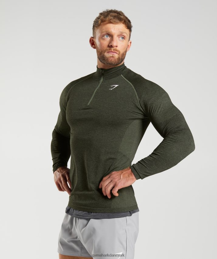 Mænd Gymshark vital 1/4 lynlås N4ZDDN811 kerne oliven/sort
