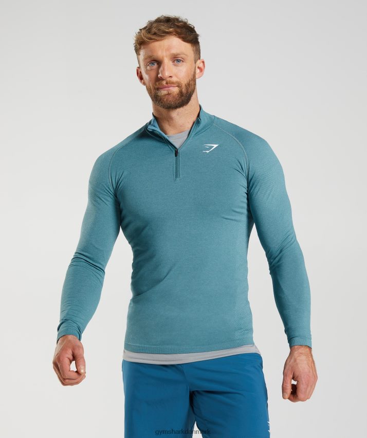 Mænd Gymshark vital 1/4 lynlås N4ZDDN857 tordenblå/isbjergblå