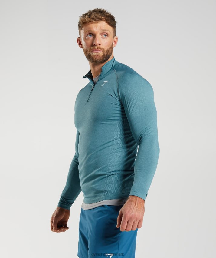 Mænd Gymshark vital 1/4 lynlås N4ZDDN857 tordenblå/isbjergblå