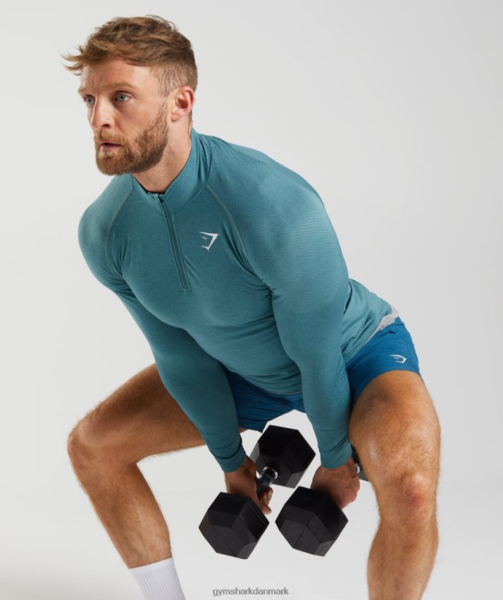 Mænd Gymshark vital 1/4 lynlås N4ZDDN857 tordenblå/isbjergblå