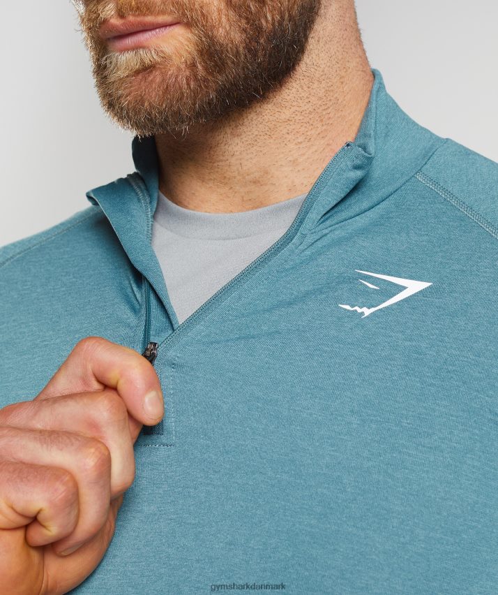 Mænd Gymshark vital 1/4 lynlås N4ZDDN857 tordenblå/isbjergblå