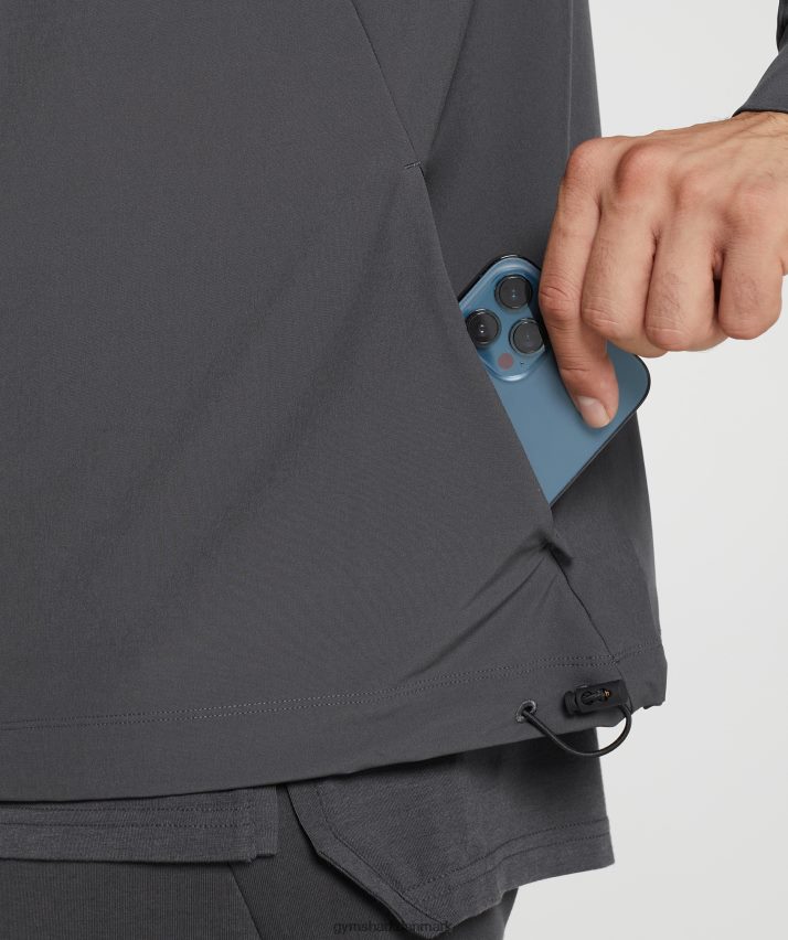 Mænd Gymshark studie jakke N4ZDDN817 onyx grå