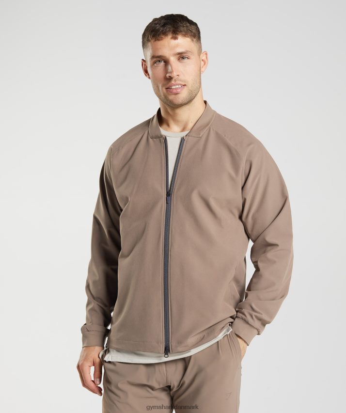 Mænd Gymshark studie jakke N4ZDDN841 sjæl brun