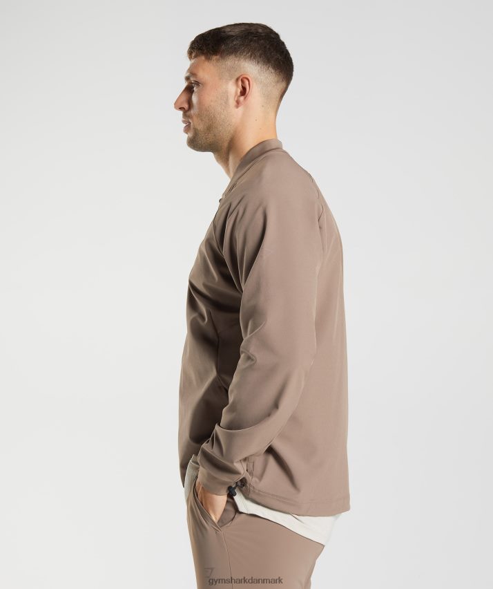 Mænd Gymshark studie jakke N4ZDDN841 sjæl brun