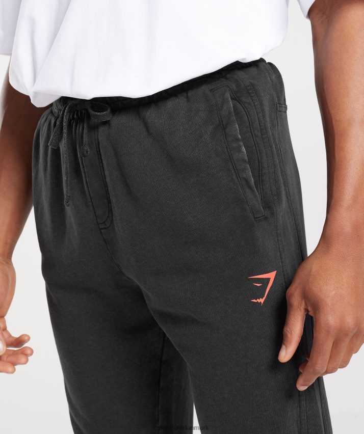 Mænd Gymshark kollegiale joggere N4ZDDN1061 sort/syre vask