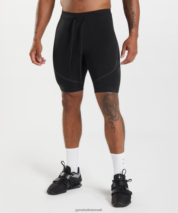 Mænd Gymshark 315 sømløse 1/2 shorts N4ZDDN538 sort/koksgrå