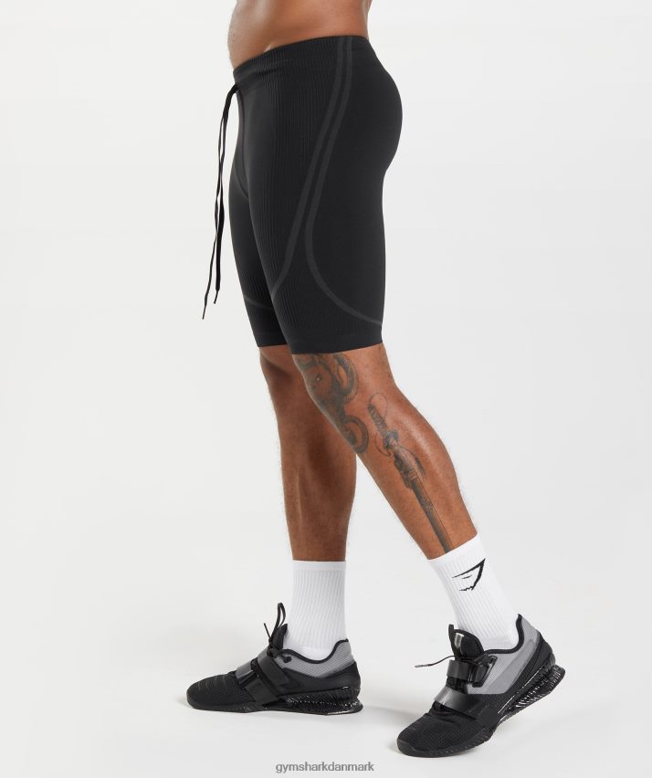 Mænd Gymshark 315 sømløse 1/2 shorts N4ZDDN538 sort/koksgrå