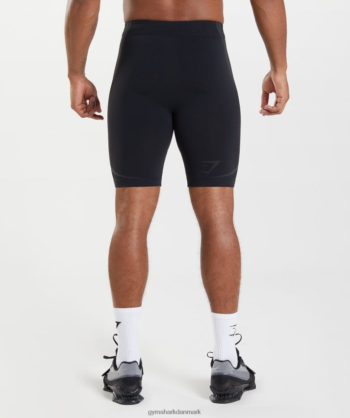 Mænd Gymshark 315 sømløse 1/2 shorts N4ZDDN538 sort/koksgrå