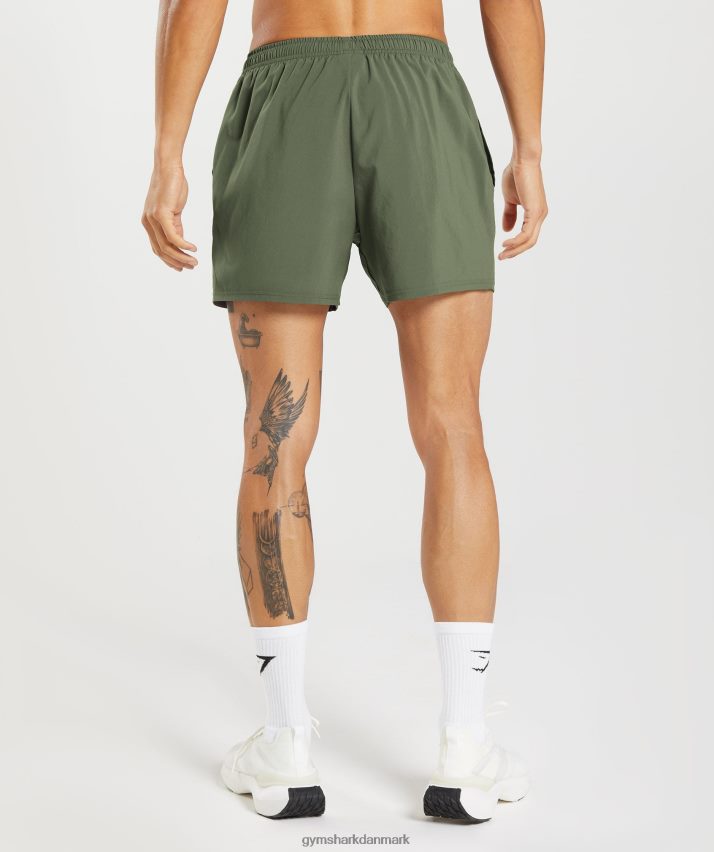 Mænd Gymshark ankomst 5 shorts N4ZDDN517 kerne oliven