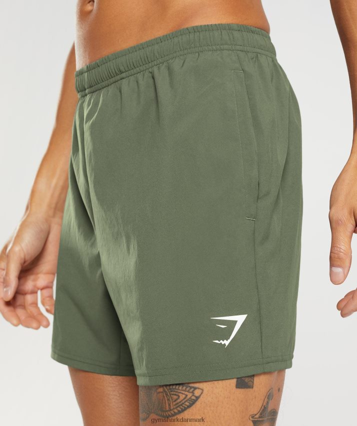 Mænd Gymshark ankomst 5 shorts N4ZDDN517 kerne oliven