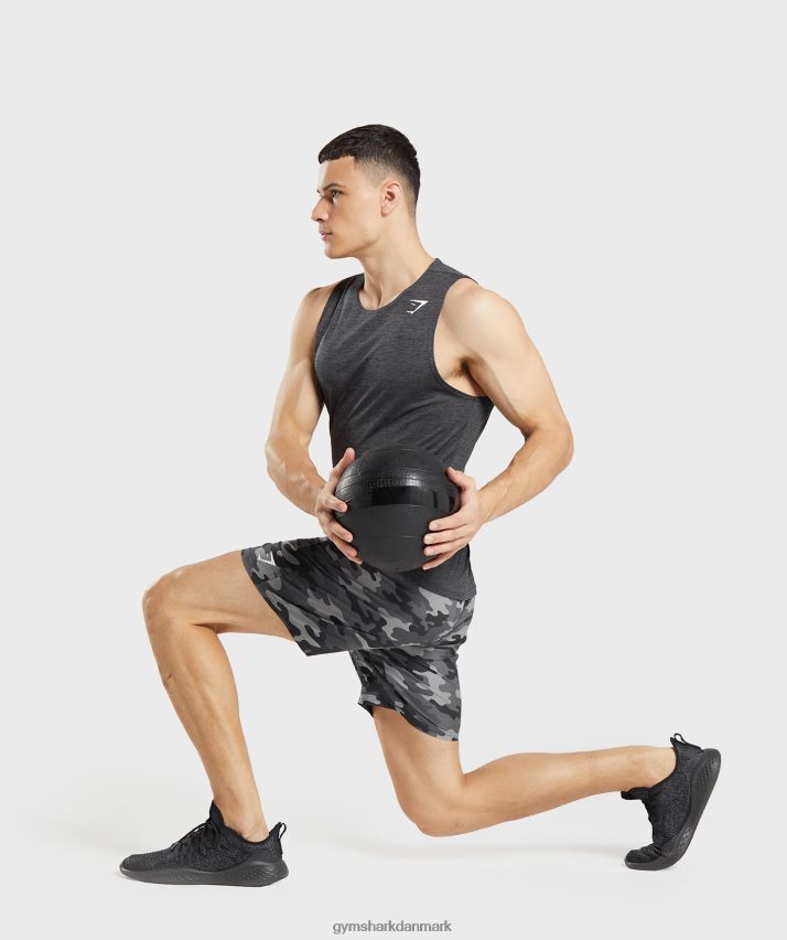 Mænd Gymshark ankomst shorts N4ZDDN534 gråt print