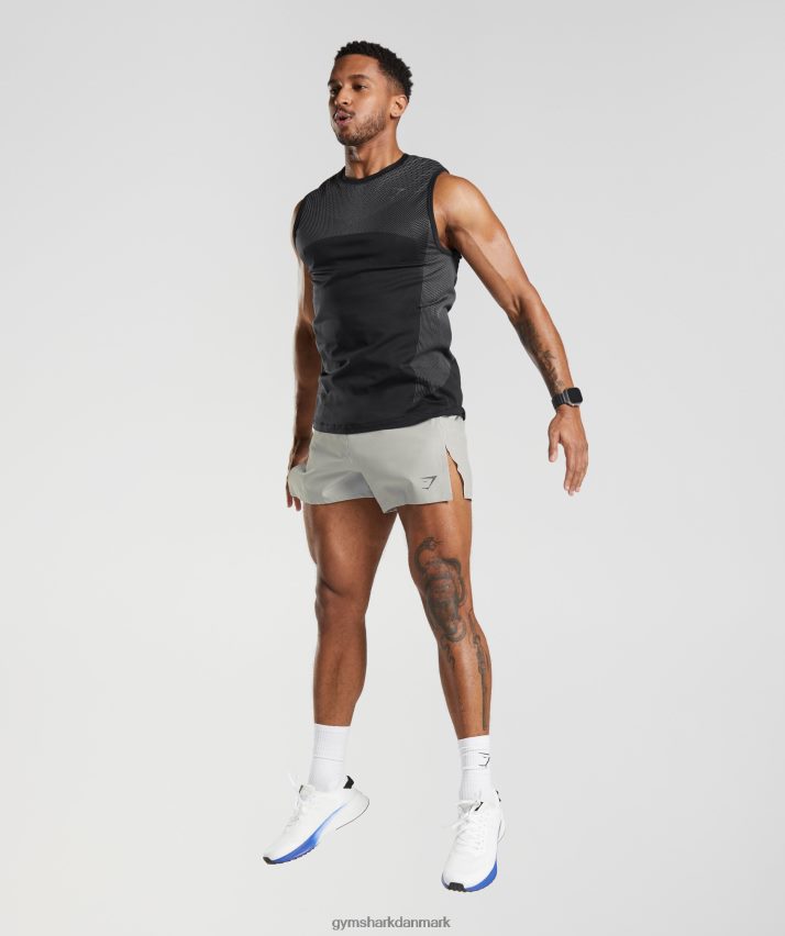 Mænd Gymshark apex run 4 shorts N4ZDDN539 lysegrå