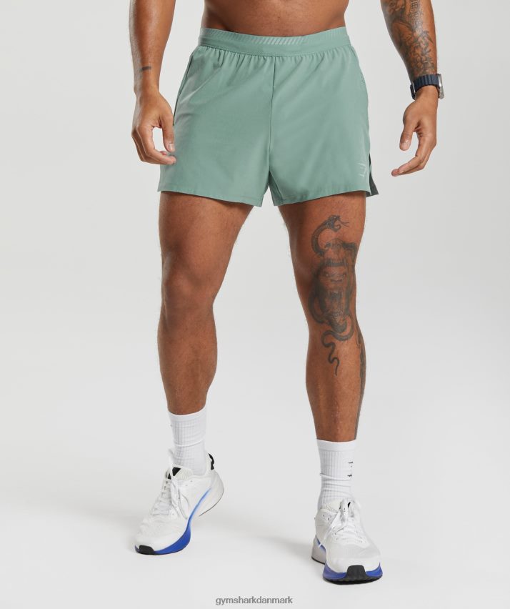 Mænd Gymshark apex run 4 shorts N4ZDDN543 blæk blågrøn