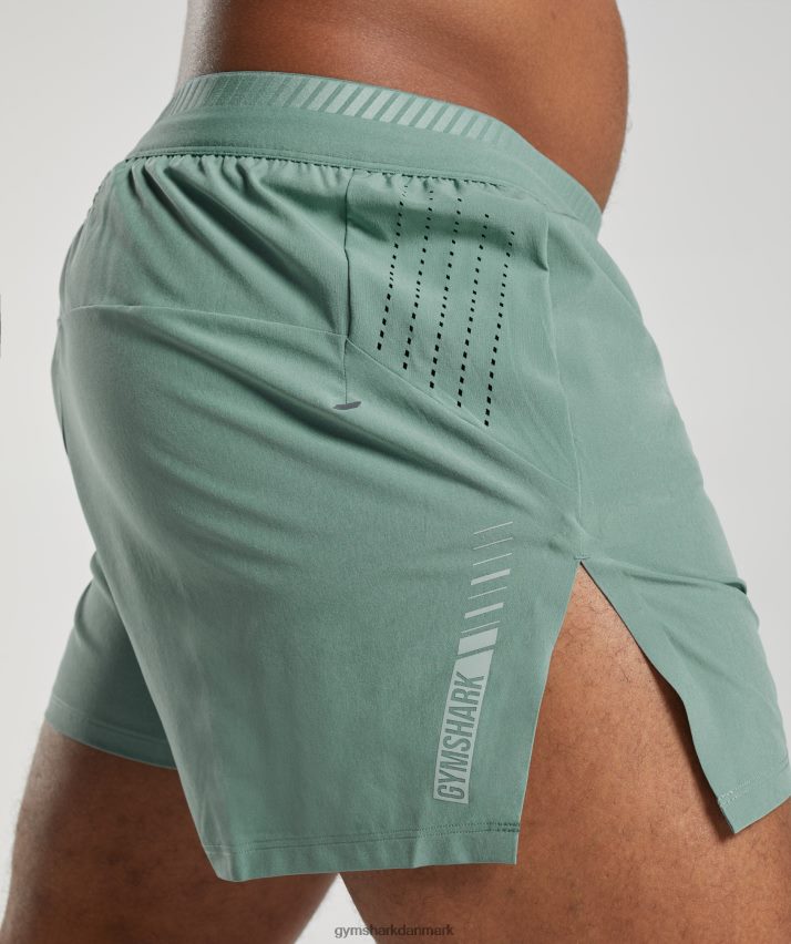 Mænd Gymshark apex run 4 shorts N4ZDDN543 blæk blågrøn