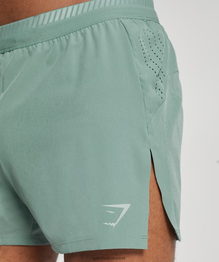 Mænd Gymshark apex run 4 shorts N4ZDDN543 blæk blågrøn