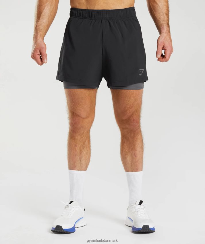 Mænd Gymshark sport 5 2 i 1 shorts N4ZDDN516 sort/silhouette grå