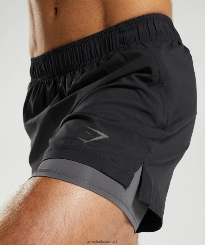 Mænd Gymshark sport 5 2 i 1 shorts N4ZDDN516 sort/silhouette grå