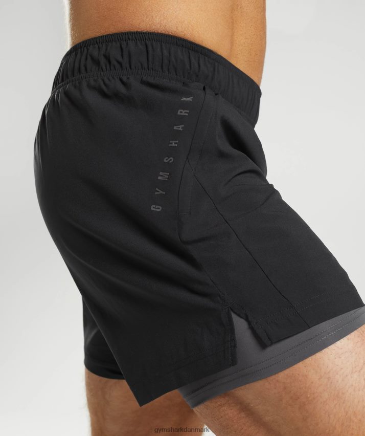 Mænd Gymshark sport 5 2 i 1 shorts N4ZDDN516 sort/silhouette grå