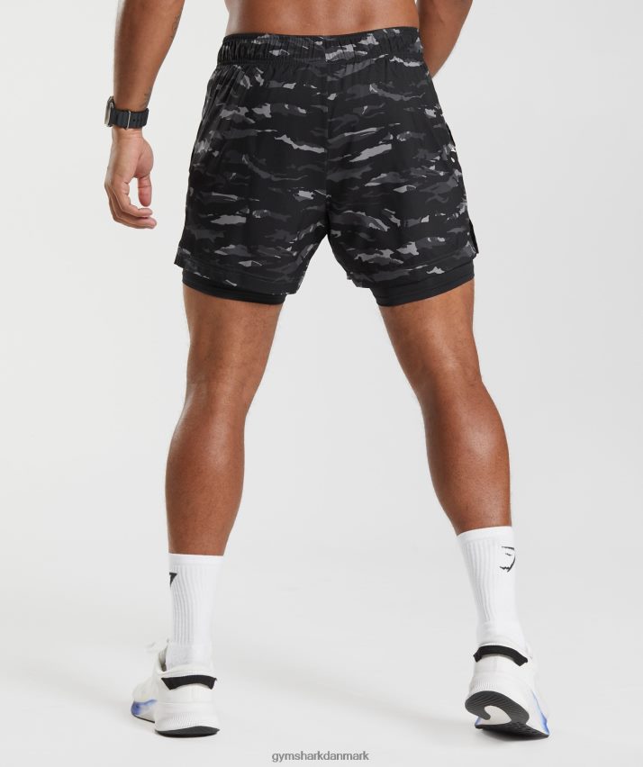 Mænd Gymshark sport 5 2 i 1 shorts N4ZDDN522 onyx grå/sort