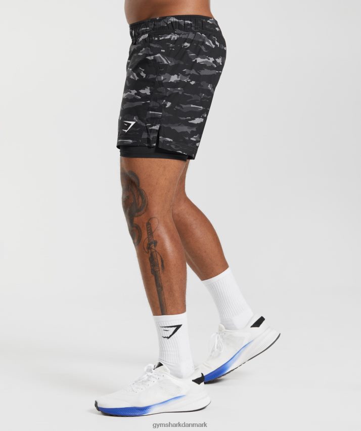 Mænd Gymshark sport 5 2 i 1 shorts N4ZDDN522 onyx grå/sort