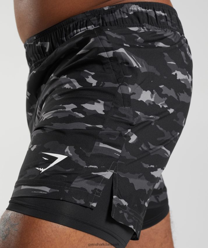 Mænd Gymshark sport 5 2 i 1 shorts N4ZDDN522 onyx grå/sort