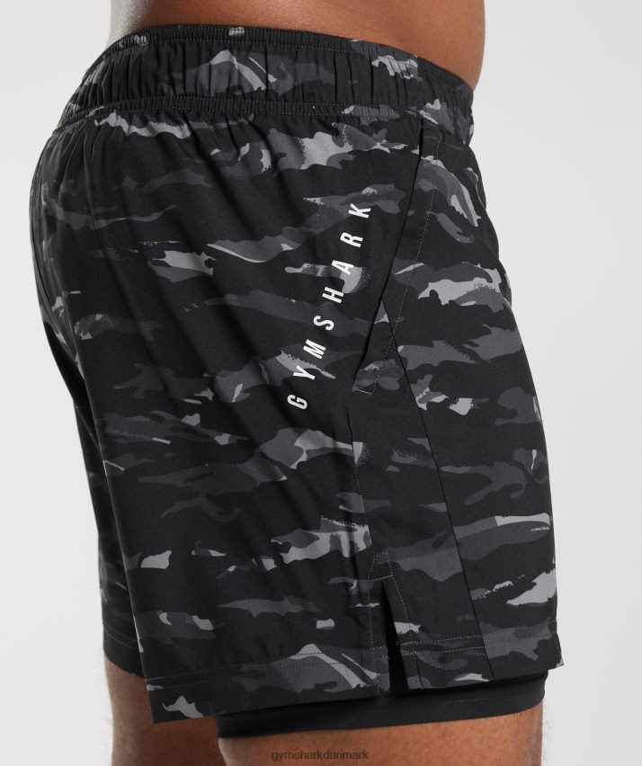 Mænd Gymshark sport 5 2 i 1 shorts N4ZDDN522 onyx grå/sort