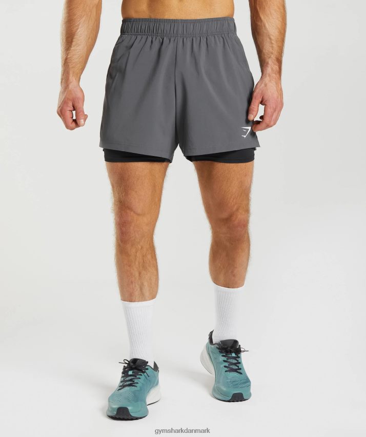 Mænd Gymshark sport 5 2 i 1 shorts N4ZDDN551 silhuet grå/sort