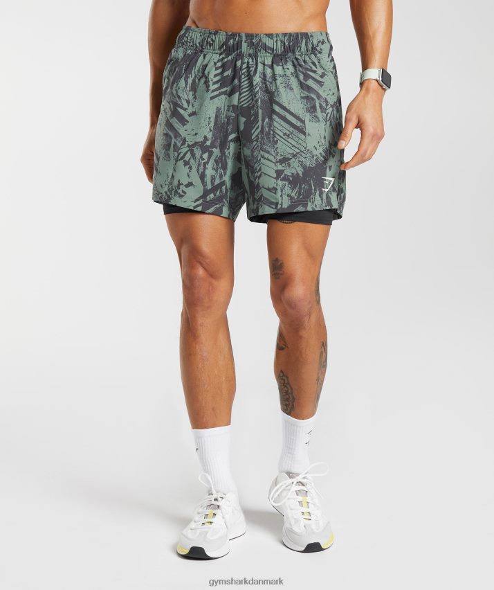 Mænd Gymshark sport 5 2 i 1 shorts N4ZDDN565 pil grøn/sort