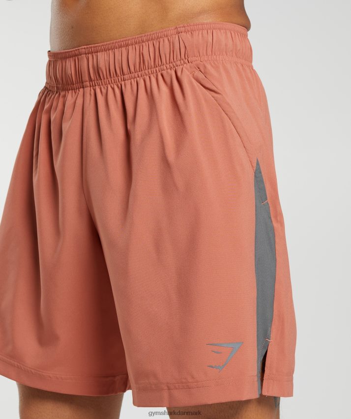 Mænd Gymshark sportsshorts N4ZDDN531 persimmon rød/silhuet grå