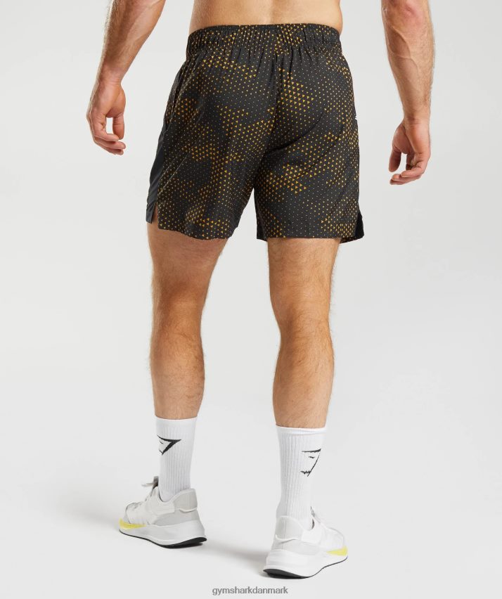 Mænd Gymshark sportsshorts N4ZDDN552 gurkemeje gult print