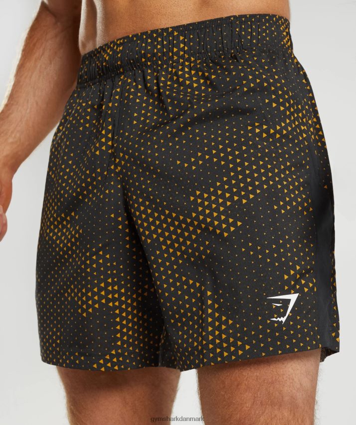 Mænd Gymshark sportsshorts N4ZDDN552 gurkemeje gult print