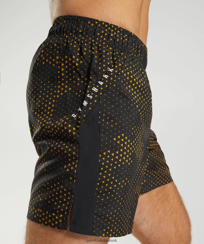 Mænd Gymshark sportsshorts N4ZDDN552 gurkemeje gult print