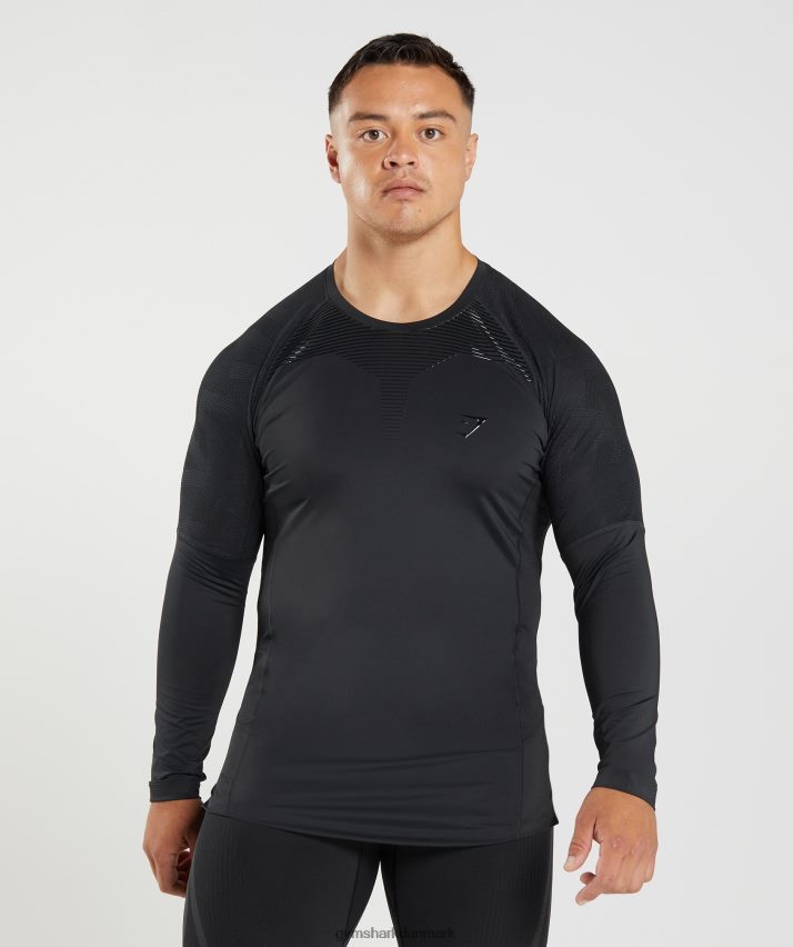 Mænd Gymshark 315 langærmet t-shirt N4ZDDN622 sort
