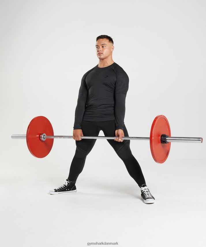 Mænd Gymshark 315 langærmet t-shirt N4ZDDN622 sort