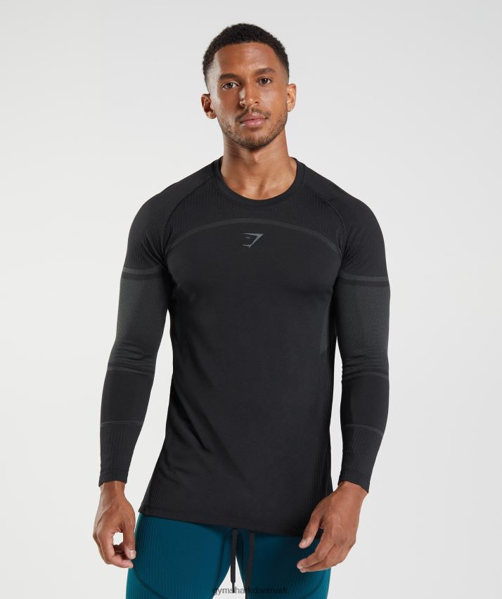 Mænd Gymshark 315 langærmet t-shirt N4ZDDN696 sort