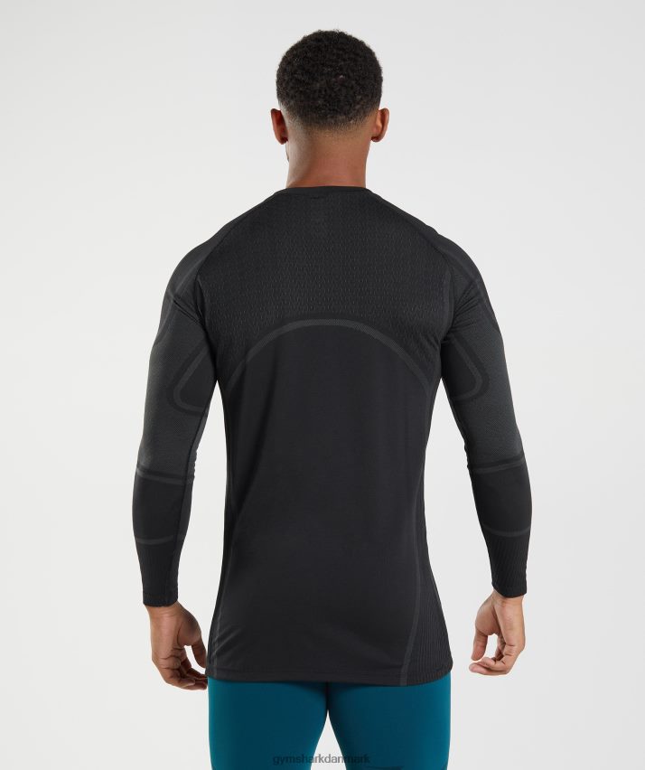 Mænd Gymshark 315 langærmet t-shirt N4ZDDN696 sort