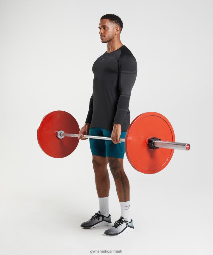 Mænd Gymshark 315 langærmet t-shirt N4ZDDN696 sort