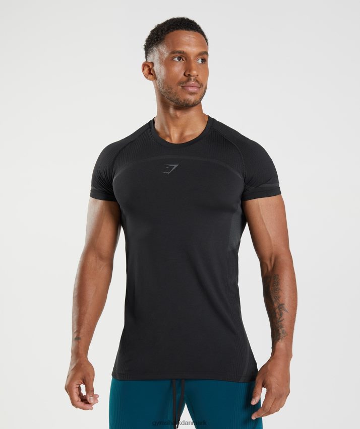 Mænd Gymshark 315 sømløs t-shirt N4ZDDN778 sort